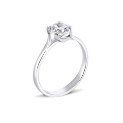 Кольцо с одним камнем серебрянное (10101)