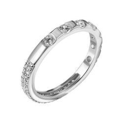 Кольцо с камнем дорожка серебрянное (10459)