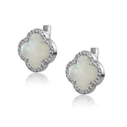 Сережки Van Cleef з перламутром срібні (20590b)