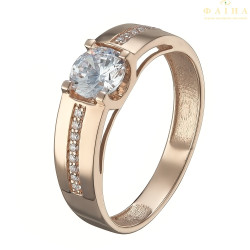 Кольцо с камнем из красного золота (1105235101)