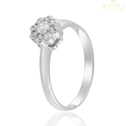 Кольцо с камнем Малинка из белого золота (4203/1sw)