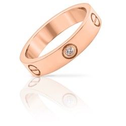Золотое обручальное кольцо с фианитом (К1004-1р)