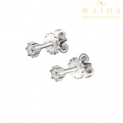Серьги-пусеты бриллиантовые из белого золота (1379-30б)