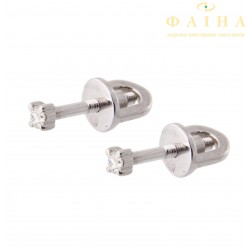 Золотые серьги-пуссеты с бриллиантом (1379-17)