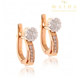 Золоті сережки з діамантом (малинка мн 2)