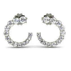 Золотые серьги-пуссеты с бриллиантом (с551б-бр)