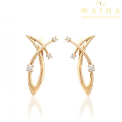 Серьги с камнем из красного золота (2238006)