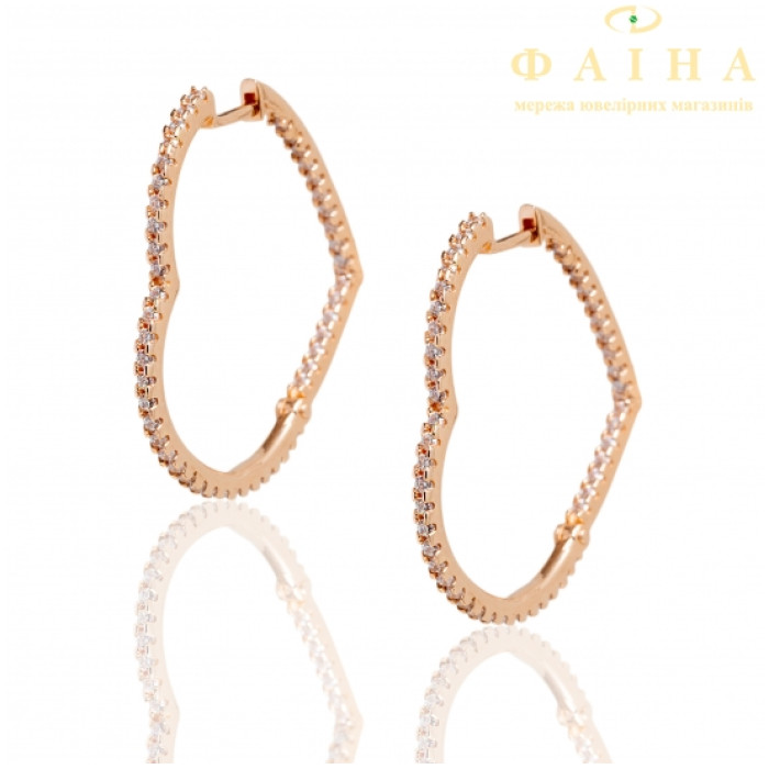 Серьги с камнем из красного золота (2108652101)