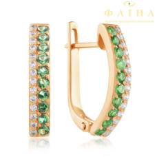 Серьги с камнем из красного золота (0101з)