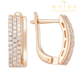 Серьги с камнем из красного золота (2102951101)