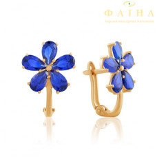 Серьги с камнем из красного золота (0586с)