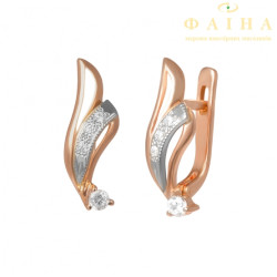 Серьги с камнем из красного золота (2141008)