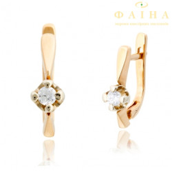 Серьги с камнем из красного золота (2206002)