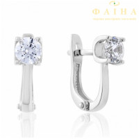 Серьги с камнем из белого золота (4189/1sw)