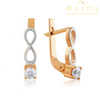Серьги с камнем из красного золота (4213sw)