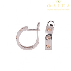 Серьги без камня из белого золота (3с176/00б)