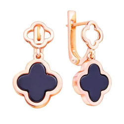 Серьги Van Cleef с агатом из красного золота (1с103/67б)