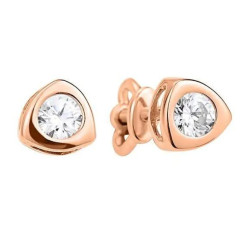 Серьги-пусеты с одним камнем из красного золота (1с117/01б)