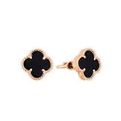 Серьги-пусеты Van Cleef с агатом из красного золота (1с127/67б)