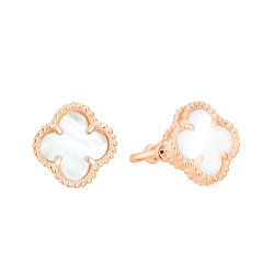 Серьги-пусеты Van Cleef с перламутром из красного золота (1с127/68б)
