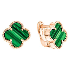 Сережки Van Cleef з малахітом з червоного золота (1с128/71б)