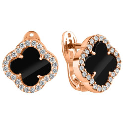 Серьги Van Cleef с агатом из красного золота (1с324/67б)