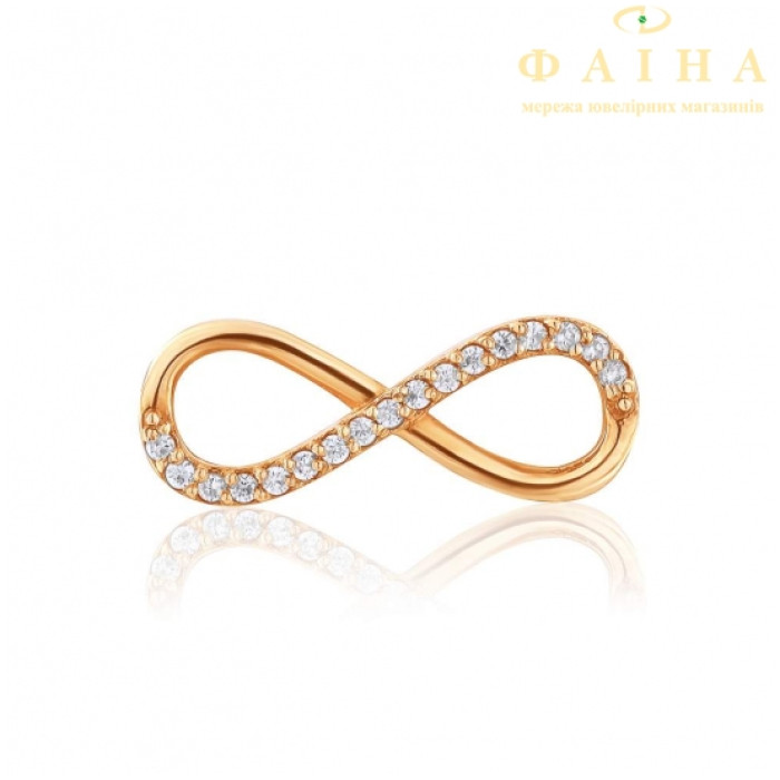 Серьги каффа с камнем из красного золота (0425)