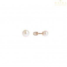 Золоті сережки-пусети з перлами (2100108101)