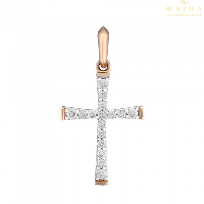Золотий хрест з діамантом (3103647201)