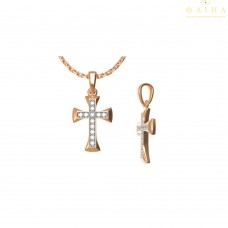 Золотий хрест з діамантом (33457)