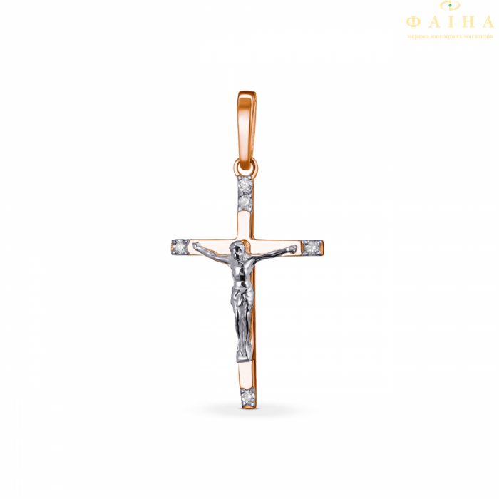 Золотий хрест з діамантом (380)