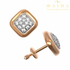 Золоті сережки-пусети з діамантом (23004)