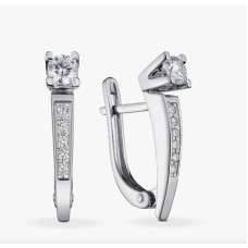 Золоті сережки з діамантом (с2436)