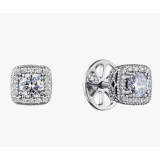 Сережки-пусети з діамантами з білого золота (с2840)