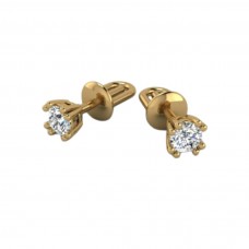 Золоті сережки-пусети з діамантом (с681б-бр)