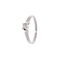 Каблучка з діамантом з одним каменем з білого золота (112-1062нмб)